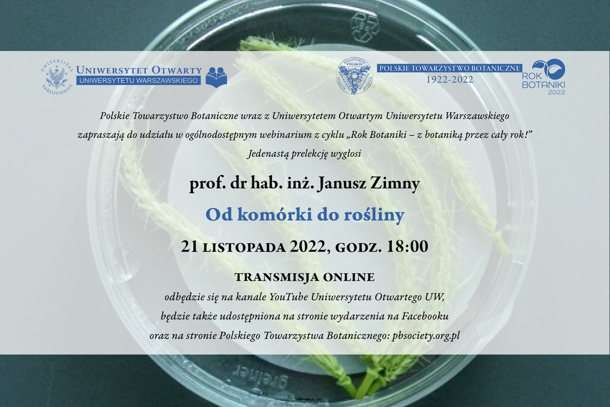 Webinarium „Od komórki do rośliny”, 21 listopada 2022 r.