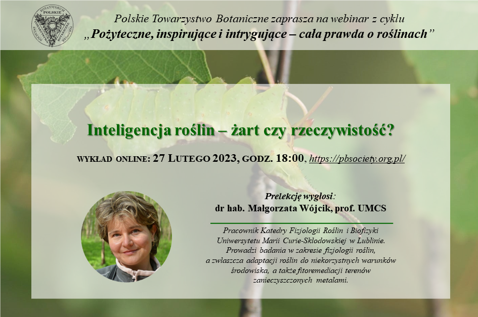 Webinarium „Inteligencja roślin – żart czy rzeczywistość?”, 27 lutego 2023 r.