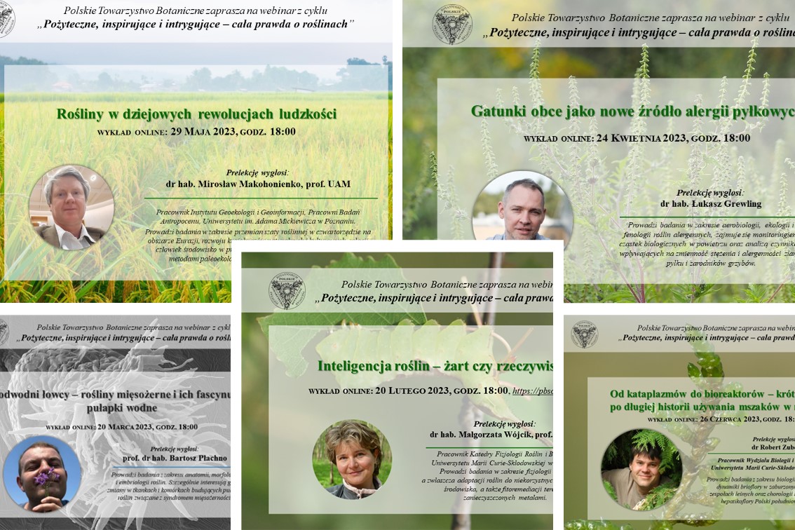 Webinary z cyklu „Pożyteczne, inspirujące i intrygujące – cała prawda o roślinach” na YouTube Webinary z cyklu „Pożyteczne, inspirujące i intrygujące – cała prawda o roślinach” na YouTube