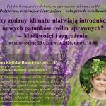 Webinarium „Czy zmiany klimatu ułatwiają introdukcję nowych gatunków roślin uprawnych? – Możliwości i zagrożenia”, 29 czerwca 2026 r.