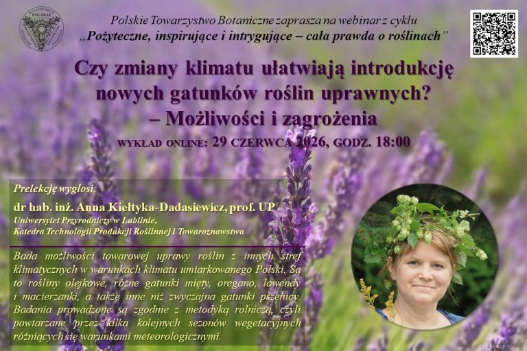 Webinarium „Czy zmiany klimatu ułatwiają introdukcję nowych gatunków roślin uprawnych? – Możliwości i zagrożenia”, 29 czerwca 2026 r.